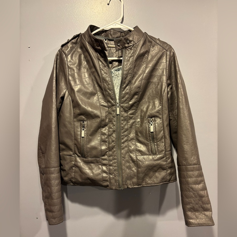 Grey Leather Jacket